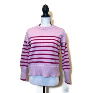 Philosophy Sweater Women’s Size Large Light Pink With Dark Pink Stripes Knit